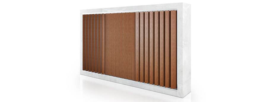 brise-soleil aux lames orientables en bois